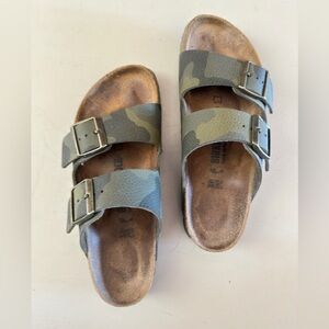 Birkenstock Green Camouflage Sandals